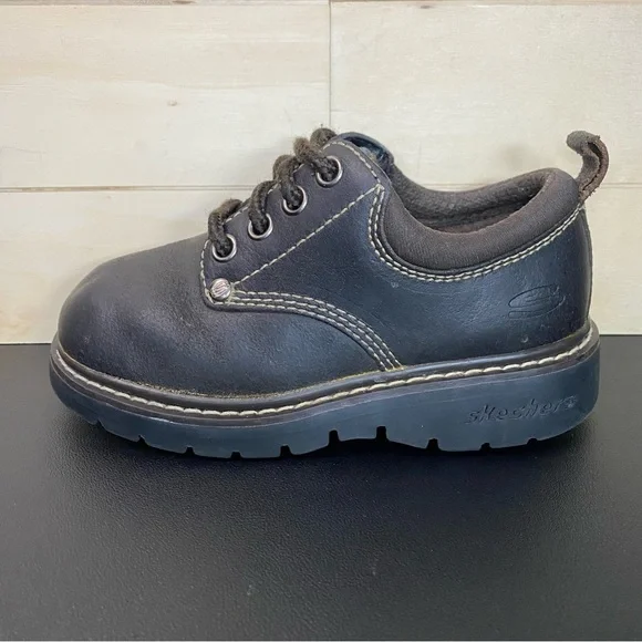 Skechers Y2K Sneakers Vintage Brown Leather Kid's Youth Size 11.5 Shoes 8174L - Picture 4 of 11